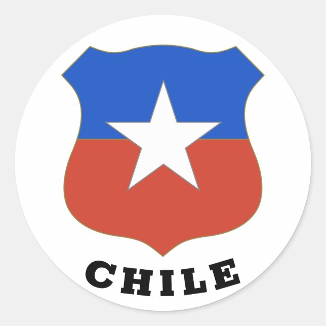 Adesivo Redondo Emblema do Chile (Frente)