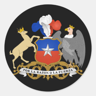 Adesivo Redondo emblema do chile