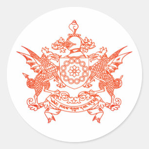 Adesivo Redondo Emblema do Estado Sikkim - ÍNDIA