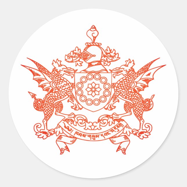 Adesivo Redondo Emblema do Estado Sikkim - ÍNDIA (Frente)
