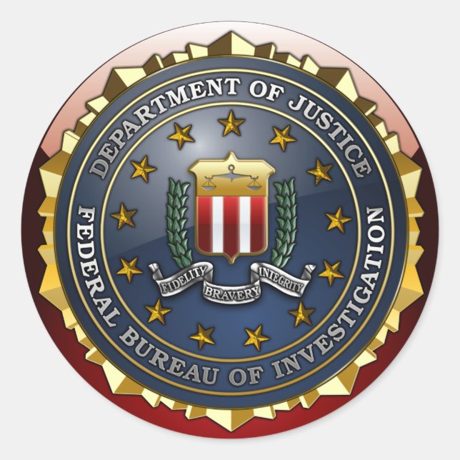 Adesivo Redondo Emblema do FBI (Frente)