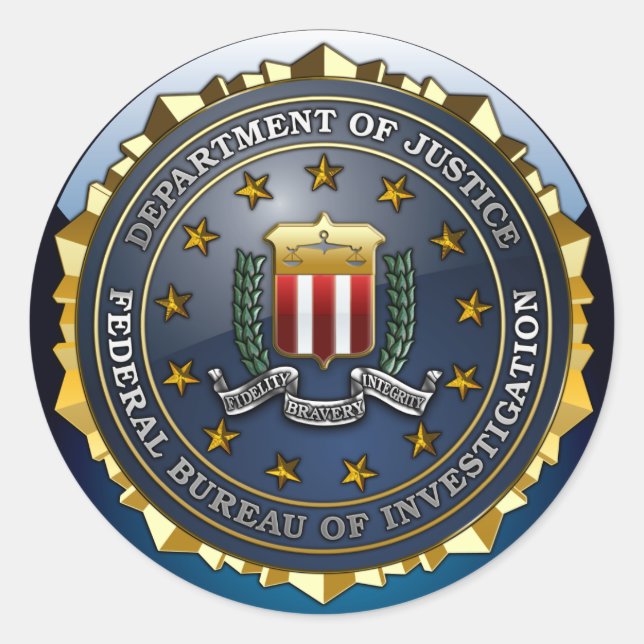 Adesivo Redondo Emblema do FBI (Frente)