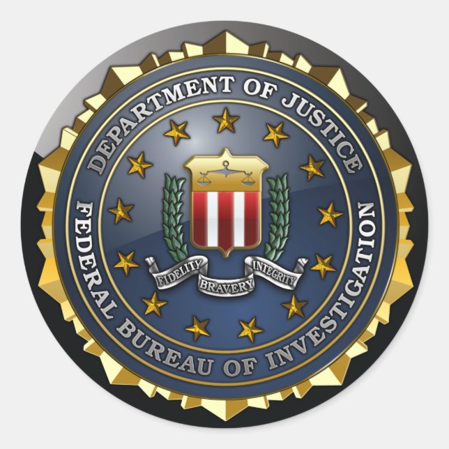 Adesivo Redondo Emblema do FBI (Frente)