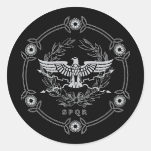 Adesivo Redondo Emblema do Império Romano SPQR Adesivo.