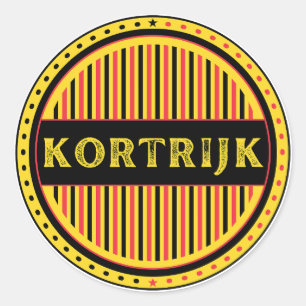 Adesivo Redondo Emblema do Kortrijk City Pride – Identidade Belga