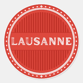 Adesivo Redondo Emblema do Lausanne City Pride – Identidade Suíça
