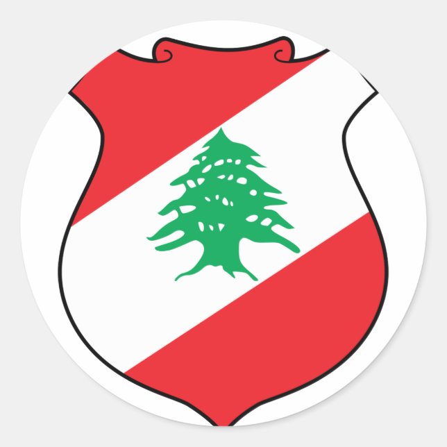 Adesivo Redondo emblema do líbano (Frente)