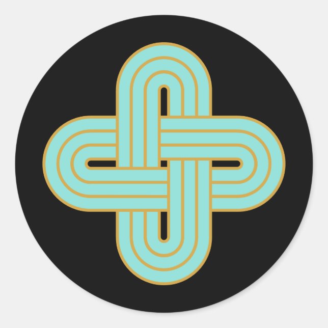 Adesivo Redondo Emblema do Nó Celta Tradicional de Salomão (Frente)