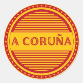 Adesivo Redondo Emblema do Orgulho da Cidade da Corunha – Identida