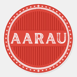 Adesivo Redondo Emblema do Orgulho da Cidade de Aarau – Identidade