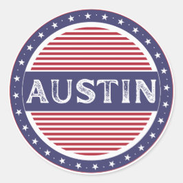Adesivo Redondo Emblema do Orgulho da Cidade de Austin – Identidad