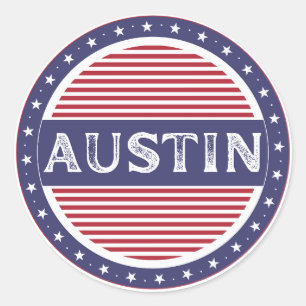 Adesivo Redondo Emblema do Orgulho da Cidade de Austin – Identidad