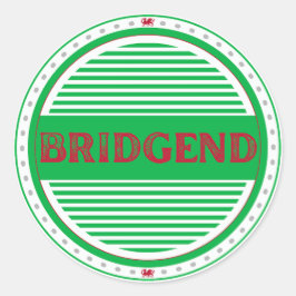 Adesivo Redondo Emblema do Orgulho da Cidade de Bridgend – Identid