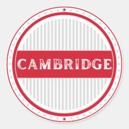 Adesivo Redondo Emblema do Orgulho da Cidade de Cambridge – Identi