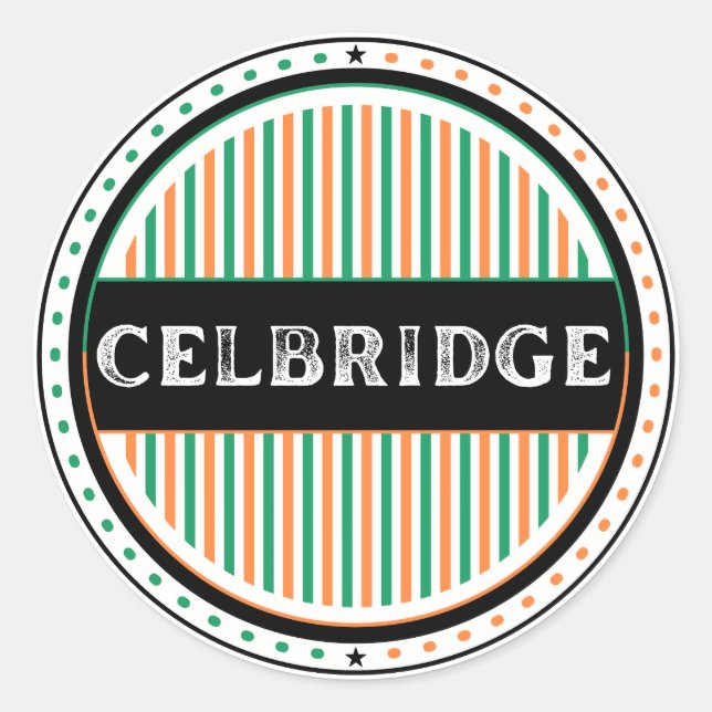Adesivo Redondo Emblema do Orgulho da Cidade de Celbridge – Identi (Frente)