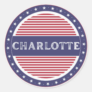 Adesivo Redondo Emblema do Orgulho da Cidade de Charlotte – Identi