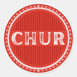 Adesivo Redondo Emblema do Orgulho da Cidade de Chur – Identidade