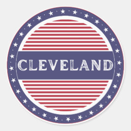 Adesivo Redondo Emblema do Orgulho da Cidade de Cleveland - Identi