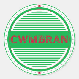 Adesivo Redondo Emblema do Orgulho da Cidade de Cwmbran – Identida