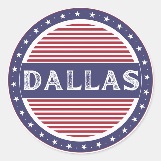 Adesivo Redondo Emblema do Orgulho da Cidade de Dallas – Identidad (Frente)