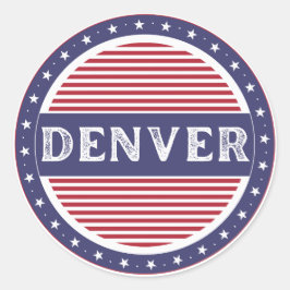 Adesivo Redondo Emblema do Orgulho da Cidade de Denver – Identidad