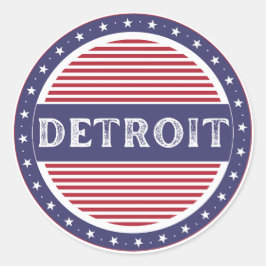 Adesivo Redondo Emblema do Orgulho da Cidade de Detroit – Identida