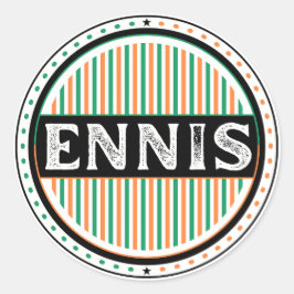Adesivo Redondo Emblema do Orgulho da Cidade de Ennis – Identidade