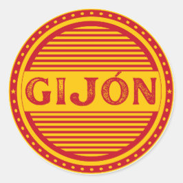 Adesivo Redondo Emblema do Orgulho da Cidade de Gijón – Identidade