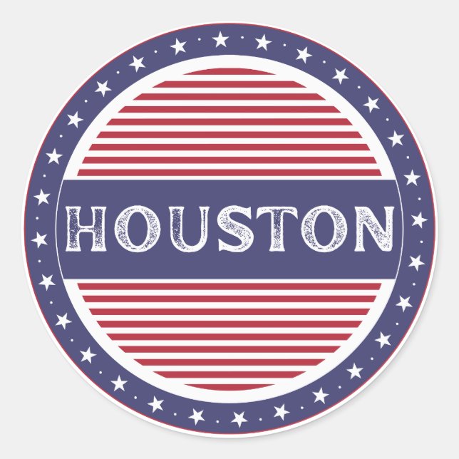 Adesivo Redondo Emblema do Orgulho da Cidade de Houston – Identida (Frente)