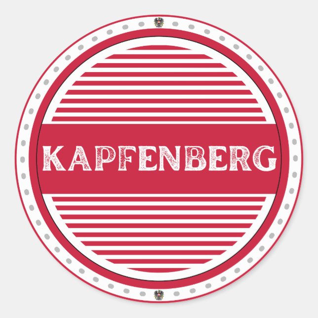 Adesivo Redondo Emblema do Orgulho da Cidade de Kapfenberg – Ident (Frente)