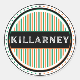 Adesivo Redondo Emblema do Orgulho da Cidade de Killarney – Identi