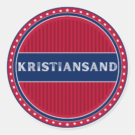 Adesivo Redondo Emblema do Orgulho da Cidade de Kristiansand Ident