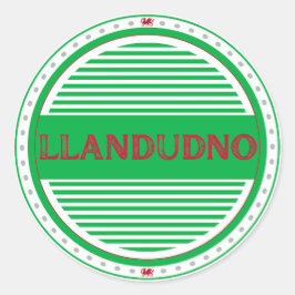 Adesivo Redondo Emblema do Orgulho da Cidade de Llandudno – Identi