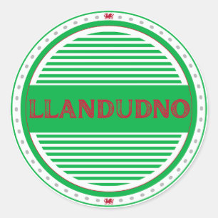 Adesivo Redondo Emblema do Orgulho da Cidade de Llandudno – Identi