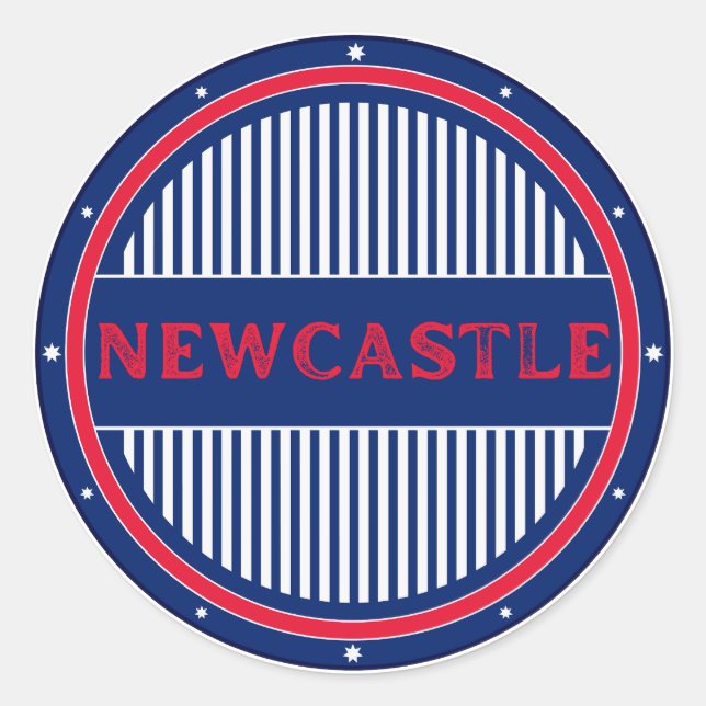 Adesivo Redondo Emblema do Orgulho da Cidade de Newcastle – Identi (Frente)