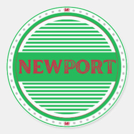Adesivo Redondo Emblema do Orgulho da Cidade de Newport – Identida