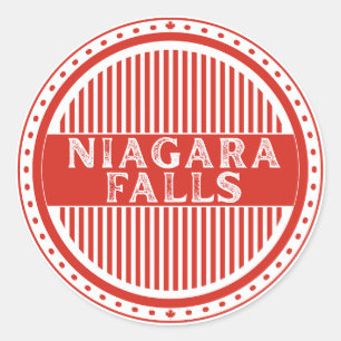 Adesivo Redondo Emblema do Orgulho da Cidade de Niagara Falls Iden