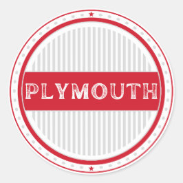 Adesivo Redondo Emblema do Orgulho da Cidade de Plymouth – Identid