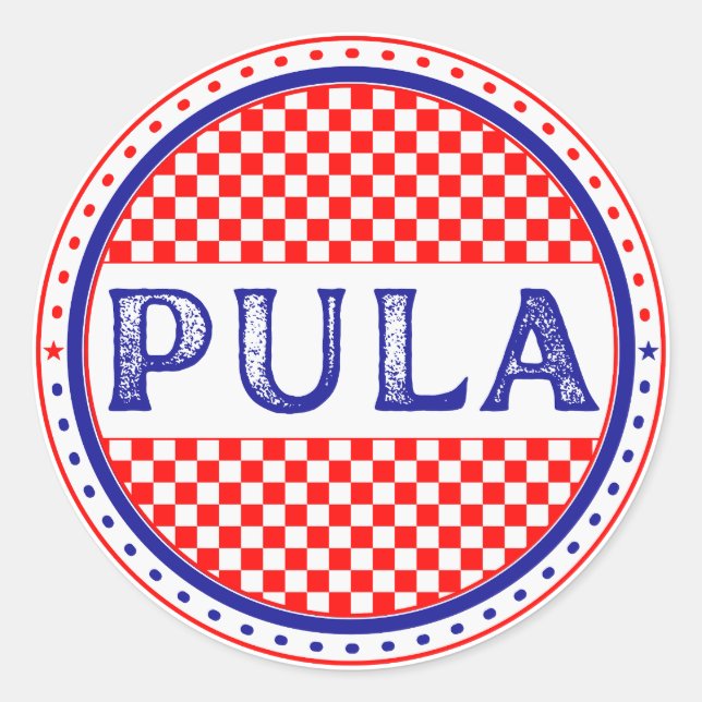 Adesivo Redondo Emblema do Orgulho da Cidade de Pula – Identidade  (Frente)