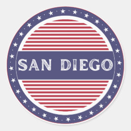 Adesivo Redondo Emblema do Orgulho da Cidade de San Diego – Identi