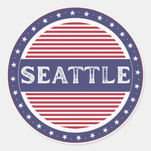 Adesivo Redondo Emblema do Orgulho da Cidade de Seattle – Identida
