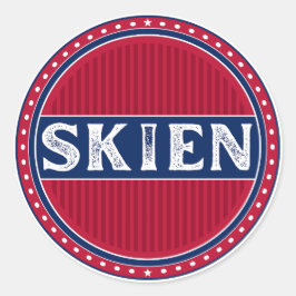 Adesivo Redondo Emblema do Orgulho da Cidade de Skien – Identidade