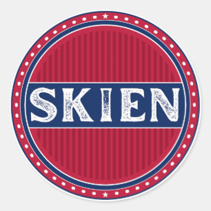 Adesivo Redondo Emblema do Orgulho da Cidade de Skien – Identidade