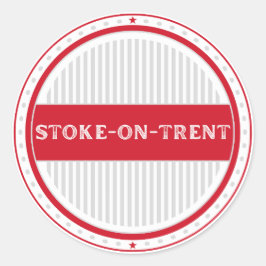 Adesivo Redondo Emblema do Orgulho da Cidade de Stoke-on-Trent Ide