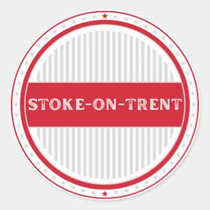 Adesivo Redondo Emblema do Orgulho da Cidade de Stoke-on-Trent Ide