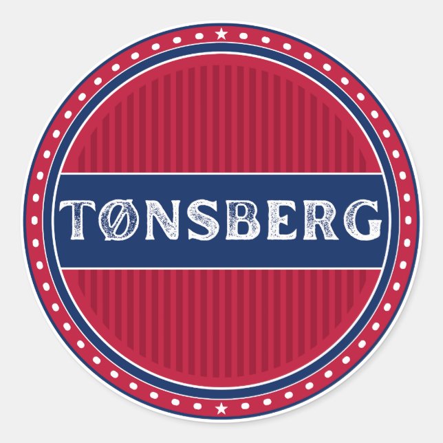 Adesivo Redondo Emblema do Orgulho da Cidade de Tønsberg – Identid (Frente)