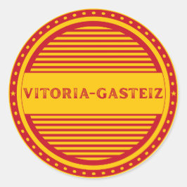 Adesivo Redondo Emblema do Orgulho da Cidade de Vitoria-Gasteiz Id