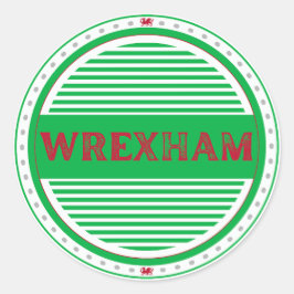 Adesivo Redondo Emblema do Orgulho da Cidade de Wrexham – Identida