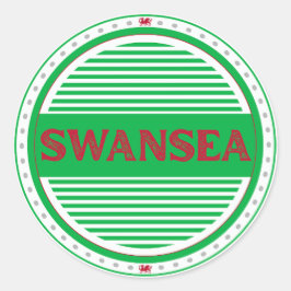 Adesivo Redondo Emblema do Orgulho de Swansea - Identidade Galesa