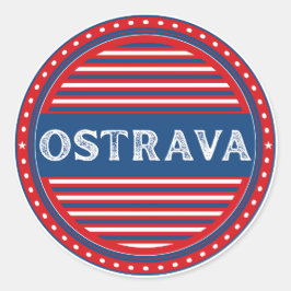 Adesivo Redondo Emblema do Ostrava City Pride – Identidade Tcheca